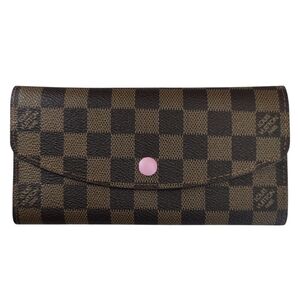 NEW LV Emilie Pink Wallet Cheakered Damier Ebene